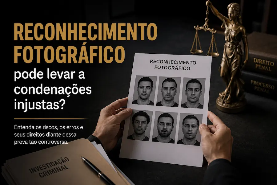 Reconhecimento fotográfico com fotos de suspeitos pode levar a condenações injustas.